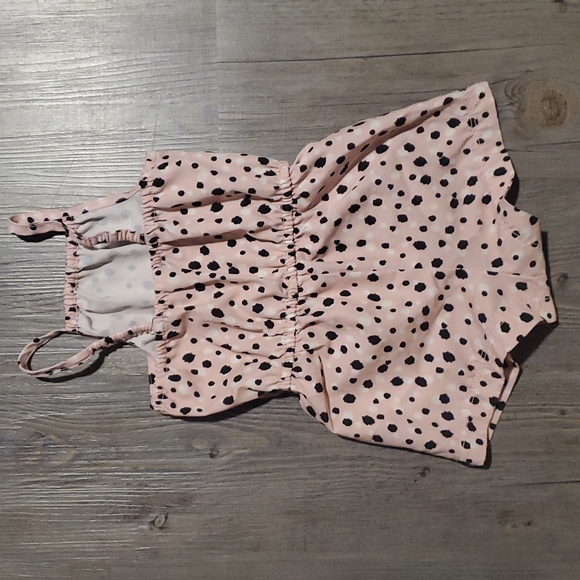 💚 Old Navy | Toddler Sleeveless Summer Romper | Pink | Black | 12-18 Month - Picture 2 of 5